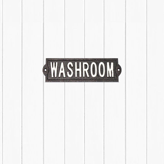 Iron Washroom Sign – Downton & Company